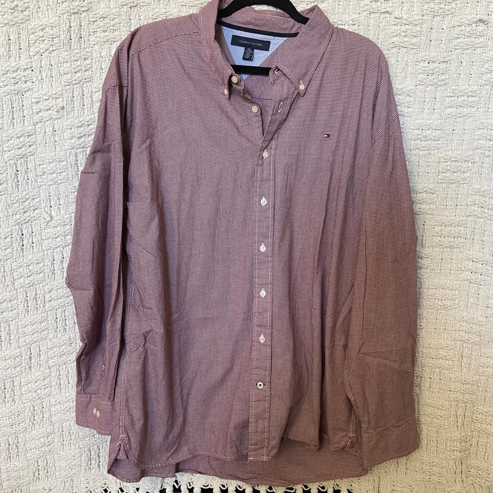 Tommy Hilfiger Red Dress Shirt XXL